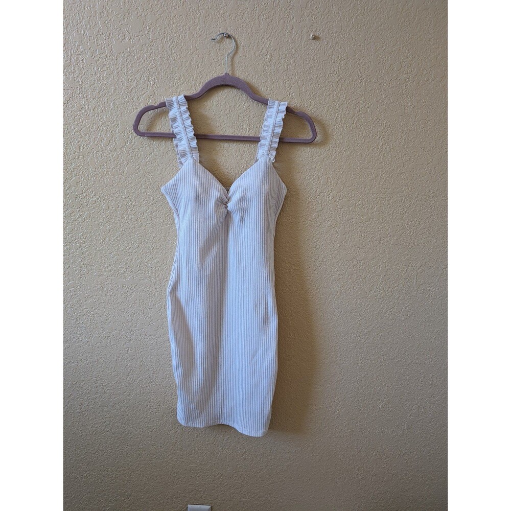White Ruffle Sleeve Sweetheart Neckline Mini Dress